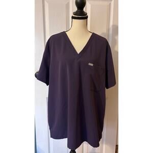 Figs Scrub Top Women’s XXL Purple Nurse Vet Tech Health Care